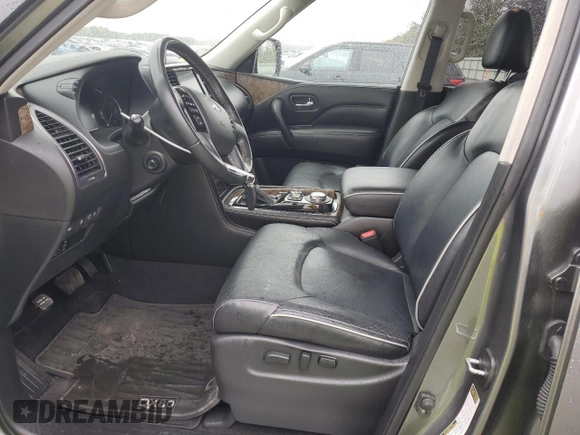 2021 Infiniti QX80 Luxe with VIN JN8AZ2AE3M9267803, listed as a Copart auction lot 55650725 with 55,544 mi miles and Salvage Title. Bid and sale history available at DreamBid. Image 7.