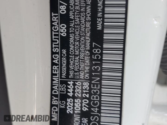 2014 Mercedes-Benz CLA 250 with VIN WDDSJ4GB3EN131587, listed as a Copart auction lot 65721155 with Not provided miles and Clean title. Bid and sale history available at DreamBid. Image 12.