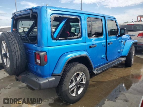 2022 Jeep Wrangler Unlimited Sahara z VIN 1C4HJXEG3NW246088, wystawiony jako Copart lot #74558574 z przebiegiem Nie podano mil oraz Nie do naprawy • Non repairable. Historia ofert i sprzedaży dostępna na DreamBid. Obrazek 3.