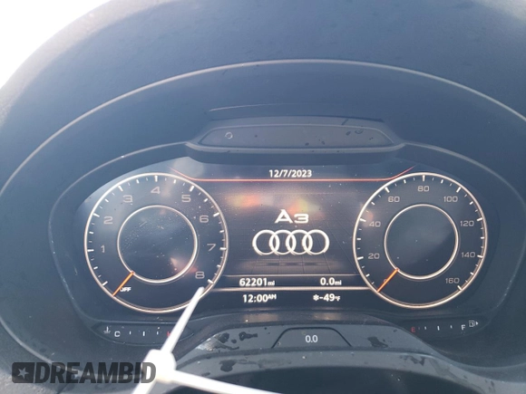 2018 Audi A3 Sedan Premium with VIN WAUAUGFF4J1080439, listed as a Copart auction lot 79664063 with 62,201 mi miles. Bid and sale history available at carsss.com. Image 9.