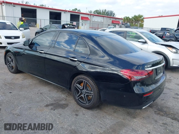 2023 Mercedes-Benz E 450 with VIN W1KZF5KB2PB157406, listed as a IAAI auction lot 42075910 with 18,507 mi miles and . Bid and sale history available at DreamBid. Image 3.