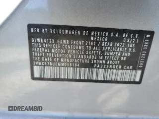 2021 Volkswagen Jetta S z VIN 3VWC57BU0MM058164, wystawiony jako Copart lot #55447925 z przebiegiem Nie podano mil oraz Szkoda całkowita • Salvage title. Historia ofert i sprzedaży dostępna na DreamBid. Obrazek 13.