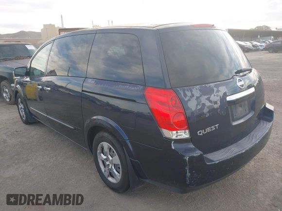 2008 Nissan Quest SL with VIN 5N1BV28U18N109882, listed as a IAAI auction lot 41289709 with 182,458 mi miles. Bid and sale history available at carsss.com. Image 3.