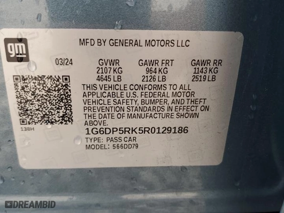 2024 Cadillac CT5 Sport with VIN 1G6DP5RK5R0129186, listed as a Copart auction lot 85107474 with 11,880 mi miles and Salvage Title. Bid and sale history available at carsss.com. Image 13.