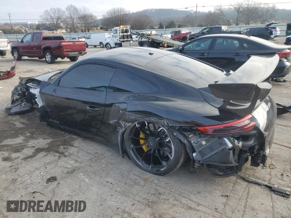 2018 Porsche 911 GT2 RS with VIN WP0AE2A96JS185773, listed as a Copart auction lot 85674904 with 5,843 mi miles and Salvage Title. Bid and sale history available at carsss.com. Image 2.