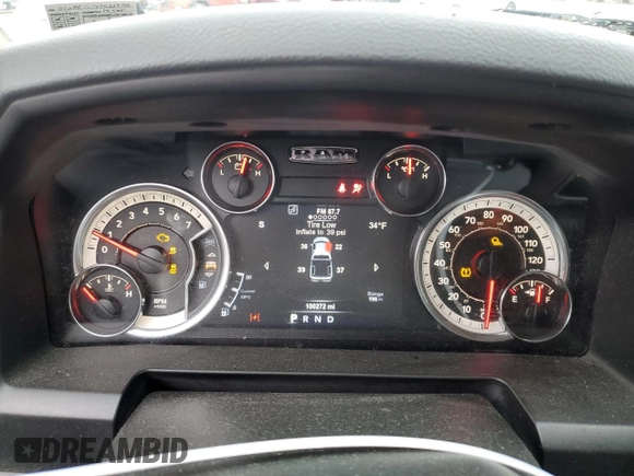 2018 Ram 1500 Big Horn with VIN 3C6RR7LTXJG129752, listed as a Copart auction lot 48072805 with 100,272 mi miles and Salvage Title. Bid and sale history available at carsss.com. Image 9.