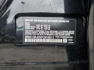 2023 BMW 5 Series 530i xDrive с VIN WBA13BJ05PCN16611, выставлен на аукционе Copart как лот 56543115 с пробегом Не указан миль и Списание • Salvage title. История ставок и продаж доступна на DreamBid. Изображение 13.