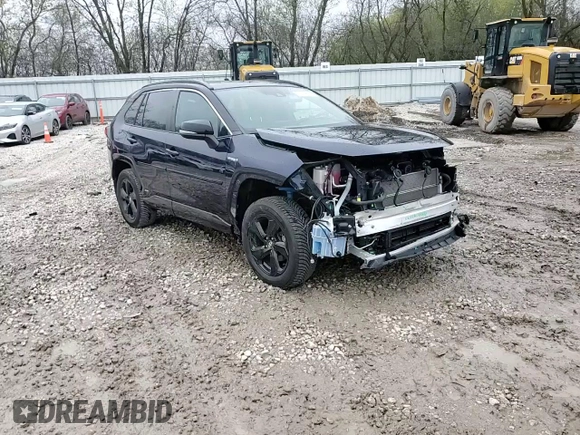 2021 Toyota RAV4 Hybrid XSE with VIN 2T3E6RFV7MW009954, listed as a Copart auction lot 54954425 with 61,397 mi miles and Salvage title. Bid and sale history available at DreamBid. Image 14.