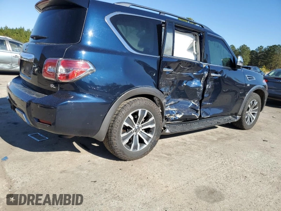 2020 Nissan Armada SL with VIN JN8AY2NCXLX517155, listed as a Copart auction lot 82225884 with 93,795 mi miles and Salvage Title. Bid and sale history available at carsss.com. Image 3.