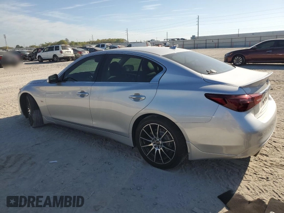 2019 Infiniti Q50 Signature Edition with VIN JN1EV7AP7KM518388, listed as a Copart auction lot 49925335 with 78,458 mi miles and Salvage Title. Bid and sale history available at DreamBid. Image 2.