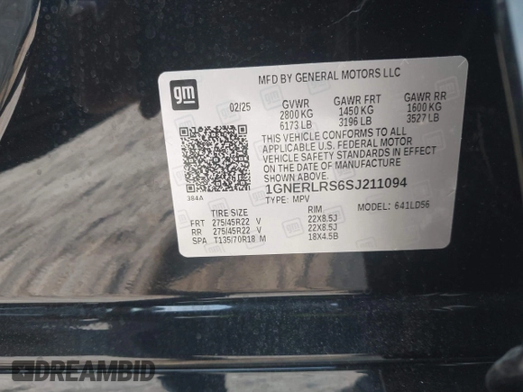 2025 Chevrolet Traverse z VIN 1GNERLRS6SJ211094, wystawiony jako IAAI lot #42554836 z przebiegiem 380 mil mil oraz . Historia ofert i sprzedaży dostępna na DreamBid. Obrazek 9.