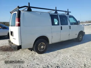 2004 Chevrolet Express Cargo Van with VIN 1GCGG25U341191561, listed as a Copart auction lot 43657715 with 351,423 mi miles and Salvage Title. Bid and sale history available at carsss.com. Image 3.