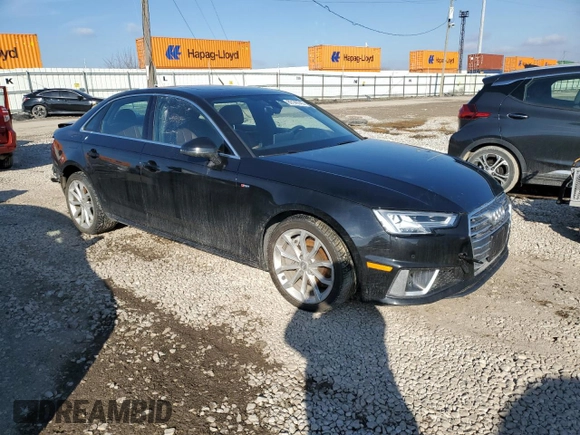 2019 Audi A4 Premium Plus with VIN WAUENAF42KA073971, listed as a Copart auction lot 89149745 with 53,863 mi miles and Salvage Title. Bid and sale history available at carsss.com. Image 4.