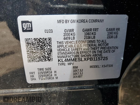 2023 Buick Encore GX Select with VIN KL4MMESLXPB115725, listed as a Copart auction lot 61855335 with 28,954 mi miles and Salvage title. Bid and sale history available at DreamBid. Image 13.