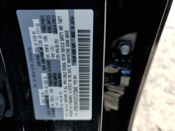 2025 Mazda CX-90 Select with VIN JM3KKAHDXS1210948, listed as a Copart auction lot 56128695 with 7,193 mi miles and Salvage title. Bid and sale history available at DreamBid. Image 13.