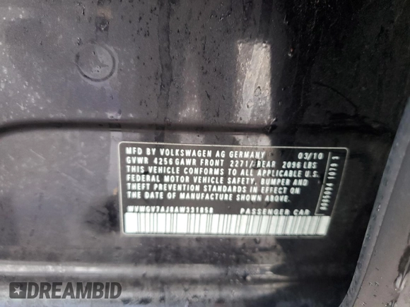 2010 Volkswagen GTI с VIN WVWGV7AJ8AW331858, выставлен на аукционе Copart как лот 85518404 с пробегом 140 786 миль миль и Списание • Salvage title. История ставок и продаж доступна на DreamBid. Изображение 14.