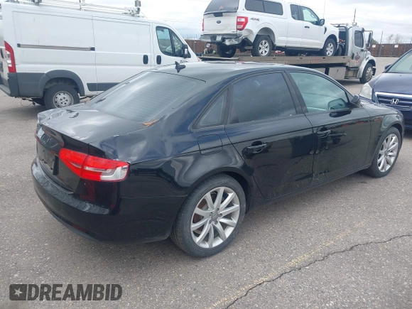 2013 Audi A4 Premium z VIN WAUAFAFL1DN033539, wystawiony jako IAAI lot #41936192 z przebiegiem 128 088 mil mil oraz . Historia ofert i sprzedaży dostępna na DreamBid. Obrazek 4.