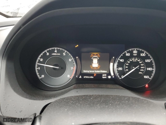 2021 Acura RDX w/Technology Package with VIN 5J8TC1H52ML000503, listed as a Copart auction lot 84688044 with 75,511 mi miles and Salvage Title. Bid and sale history available at carsss.com. Image 9.