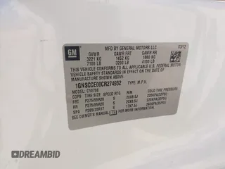2012 Chevrolet Tahoe LTZ с VIN 1GNSCCE00CR274932, выставлен на аукционе IAAI как лот 41748535 с пробегом 180 838 миль миль и . История ставок и продаж доступна на DreamBid. Изображение 9.