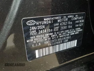 2024 Genesis G70 2.5T with VIN KMTG34SC4RU142461, listed as a Copart auction lot 83455334 with 17,676 mi miles and Salvage Title. Bid and sale history available at carsss.com. Image 12.