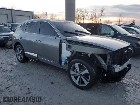 2023 Genesis GV80 with VIN KMUHCESC2PU107680, listed as a Copart auction lot 86372724 with 58,678 mi miles and Salvage Title. Bid and sale history available at carsss.com. Image 4.