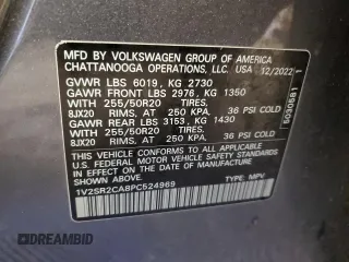 2023 Volkswagen Atlas SEL R-Line Black с VIN 1V2SR2CA8PC524969, выставлен на аукционе Copart как лот 78574814 с пробегом 44 537 миль миль и Списание • Salvage title. История ставок и продаж доступна на DreamBid. Изображение 14.