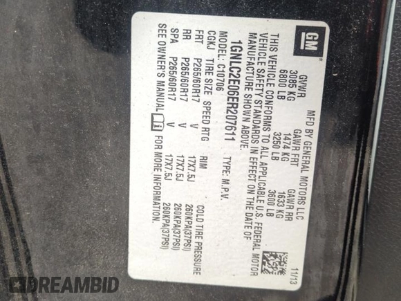 2014 Chevrolet Tahoe Commercial z VIN 1GNLC2E06ER207611, wystawiony jako Copart lot #51472355 z przebiegiem 125 893 mil mil oraz Szkoda całkowita • Salvage title. Historia ofert i sprzedaży dostępna na DreamBid. Obrazek 15.