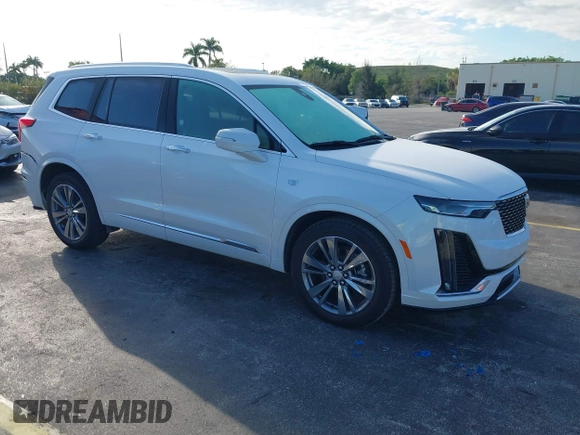 2025 Cadillac XT6 FWD Premium Luxury with VIN 1GYKPCRS9SZ122102, listed as a IAAI auction lot 41677275 with 4,227 mi miles. Bid and sale history available at carsss.com. Image 1.