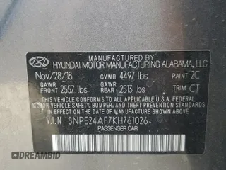 2019 Hyundai Sonata SE with VIN 5NPE24AF7KH761026, listed as a Copart auction lot 54559785 with 120,749 mi miles and Salvage Title. Bid and sale history available at carsss.com. Image 12.