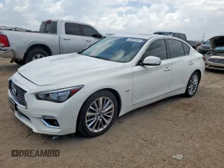 2018 Infiniti Q50 Luxe with VIN JN1EV7AP9JM592281, listed as a Copart auction lot 63676555 with 40,249 mi miles and Salvage title. Bid and sale history available at DreamBid. Image 1.
