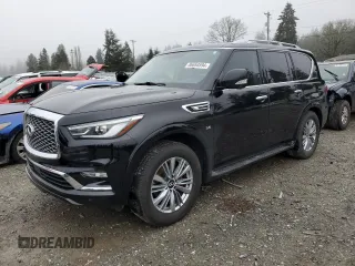 2018 Infiniti QX80 with VIN JN8AZ2NE0J9192354, listed as a Copart auction lot 86654594 with 82,884 mi miles and Salvage title. Bid and sale history available at DreamBid. Image 1.