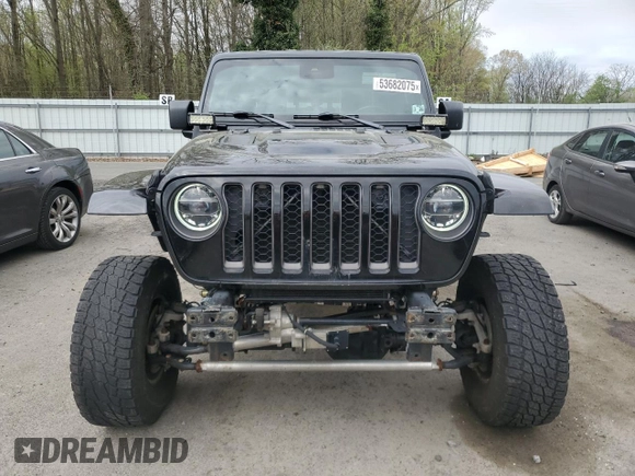 2020 Jeep Gladiator Rubicon z VIN 1C6JJTBG0LL163075, wystawiony jako Copart lot #53682075 z przebiegiem 67 083 mil mil oraz Szkoda całkowita • Salvage title. Historia ofert i sprzedaży dostępna na DreamBid. Obrazek 5.