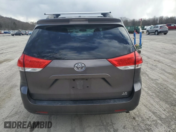 2013 Toyota Sienna LE with VIN 5TDJK3DC9DS049835, listed as a Copart auction lot 50338875 with 209,185 mi miles and Salvage Title. Bid and sale history available at carsss.com. Image 6.