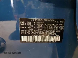 2022 Subaru Outback Wilderness with VIN 4S4BTGUD9N3156254, listed as a Copart auction lot 51008085 with 61,446 mi miles and Salvage Title. Bid and sale history available at DreamBid. Image 13.