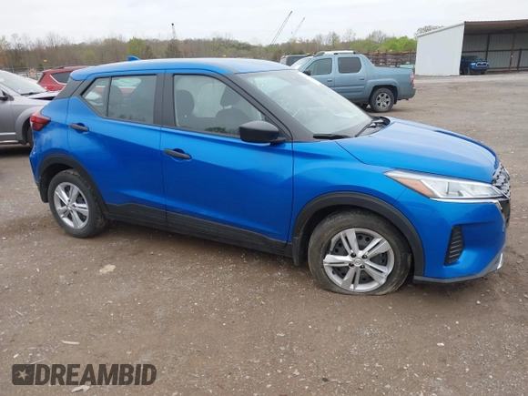 2021 Nissan Kicks S with VIN 3N1CP5BV7ML529374, listed as a IAAI auction lot 41922385 with 21,433 mi miles and . Bid and sale history available at carsss.com. Image 1.