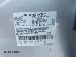 2015 Ford Edge SE with VIN 2FMTK4G8XFBC19593, listed as a IAAI auction lot 41418576 with Not provided miles and . Bid and sale history available at DreamBid. Image 9.
