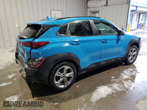 2022 Hyundai Kona SEL with VIN KM8K62ABXNU916683, listed as a Copart auction lot 44970635 with 35,543 mi miles and Salvage Title. Bid and sale history available at DreamBid. Image 3.