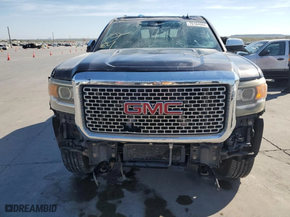 2015 GMC Sierra 2500HD available WiFi Denali with VIN 1GT120E85FF119875, listed as a Copart auction lot 76104944 with NaN miles and Salvage Title. Bid and sale history available at carsss.com. Image 5.