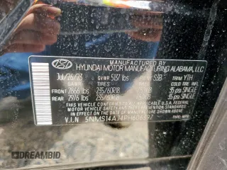 2023 Hyundai Santa Fe SE with VIN 5NMS14AJ4PH606397, listed as a Copart auction lot 62931165 with 37,687 mi miles and Salvage title. Bid and sale history available at DreamBid. Image 12.