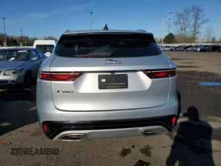 2021 Jaguar F-Pace S with VIN SADCJ2EU9MA683953, listed as a Copart auction lot 46843045 with 40,526 mi miles and Salvage title. Bid and sale history available at DreamBid. Image 6.