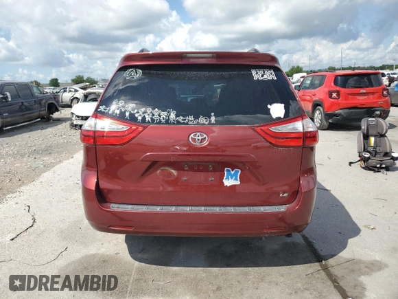 2017 Toyota Sienna LE Auto Access Seat with VIN 5TDKZ3DC1HS890926, listed as a Copart auction lot 58005395 with 85,508 mi miles and Salvage title. Bid and sale history available at DreamBid. Image 6.