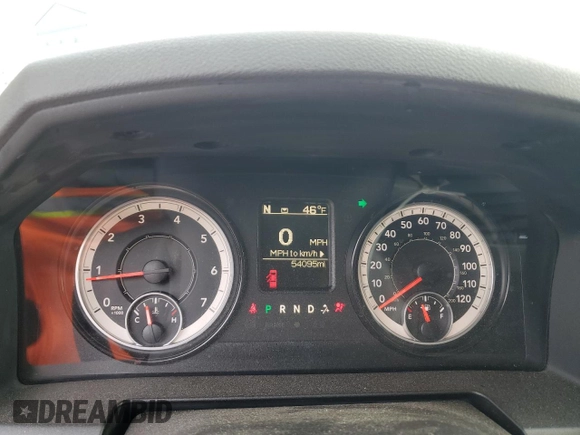 2017 Ram 1500 Express with VIN 1C6RR7FG9HS826900, listed as a Copart auction lot 52293405 with 54,095 mi miles and Salvage Title. Bid and sale history available at carsss.com. Image 9.