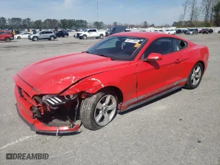 2015 Ford Mustang V6 with VIN 1FA6P8AM1F5346940, listed as a Copart auction lot 49777285 with 104,530 mi miles and Salvage Title. Bid and sale history available at carsss.com. Image 1.