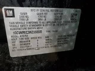 2017 Chevrolet Silverado 1500 LT with VIN 1GCVKREC3HZ330505, listed as a Copart auction lot 53311665 with 203,119 mi miles and Clean Title. Bid and sale history available at DreamBid. Image 13.