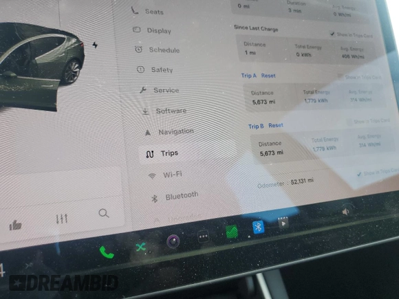 2018 Tesla Model 3 Long Range Battery with VIN 5YJ3E1EA3JF053638, listed as a Copart auction lot 49630965 with 52,131 mi miles and Salvage Title. Bid and sale history available at DreamBid. Image 9.