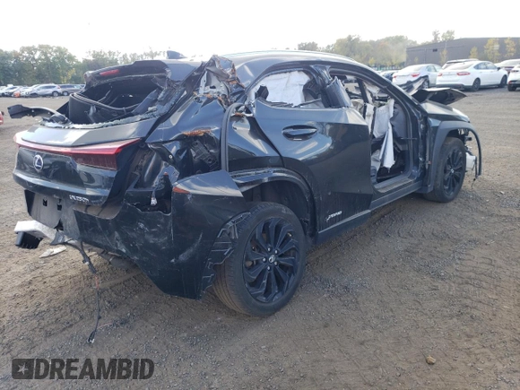2022 Lexus UX 250h z VIN JTHX9JBHXN2060665, wystawiony jako Copart lot #72070644 z przebiegiem Nie podano mil oraz Szkoda całkowita • Salvage title. Historia ofert i sprzedaży dostępna na DreamBid. Obrazek 3.