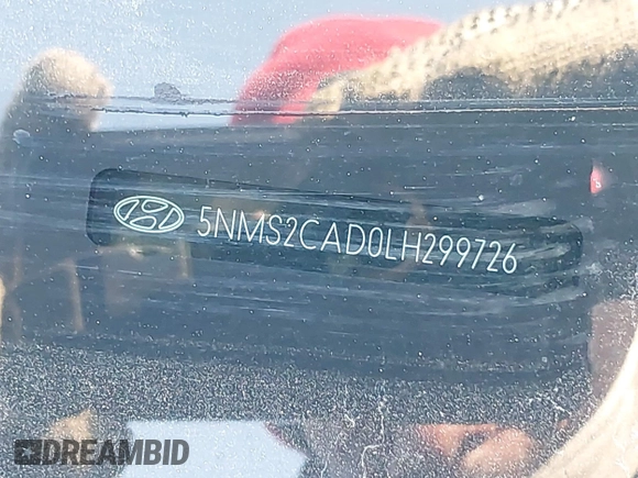 2020 Hyundai Santa Fe Essential with VIN 5NMS2CAD0LH299726, listed as a IAAI auction lot 41752451 with 49,135 mi miles. Bid and sale history available at carsss.com. Image 17.