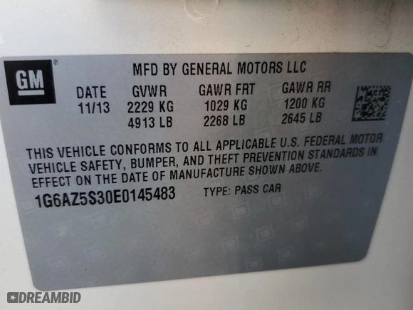 2014 Cadillac CTS Sedan Premium AWD with VIN 1G6AZ5S30E0145483, listed as a Copart auction lot 76355864 with 89,917 mi miles and Salvage Title. Bid and sale history available at carsss.com. Image 12.