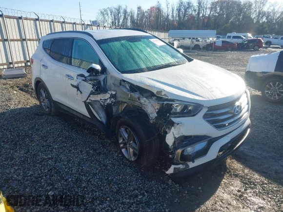 2017 Hyundai Santa Fe Sport 2.4L with VIN 5NMZU3LB9HH010581, listed as a IAAI auction lot 41758130 with 117,526 mi miles. Bid and sale history available at carsss.com. Image 1.
