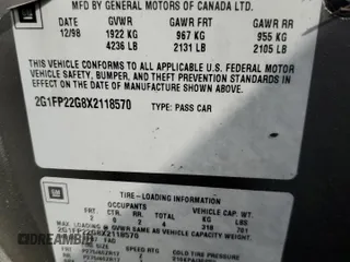 1999 Chevrolet Camaro Z28 z VIN 2G1FP22G8X2118570, wystawiony jako Copart lot #74350964 z przebiegiem Nie podano mil oraz Nie do naprawy • Non repairable. Historia ofert i sprzedaży dostępna na DreamBid. Obrazek 13.